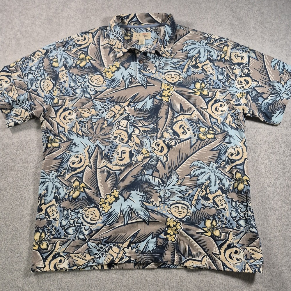 Vintage Crazy Shirts Polo Shirt Mens 2XL Aulani Disney Hawaiian Tiki Resort Golf - Picture 3 of 7